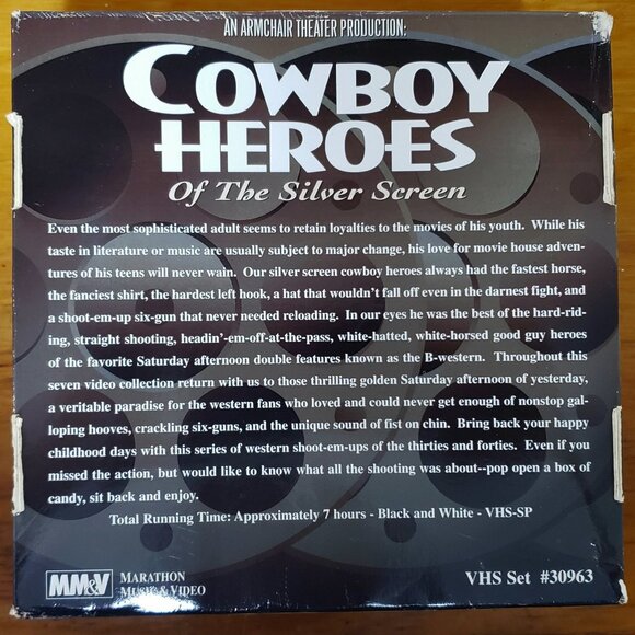 Cowboy Heroes of the Silver Screen 7 VHS Tape Box Set 1996 - Picture 2 of 3